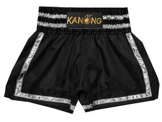 Kanong Thai Bokseshorts : KNS-140-Sort-Sølv